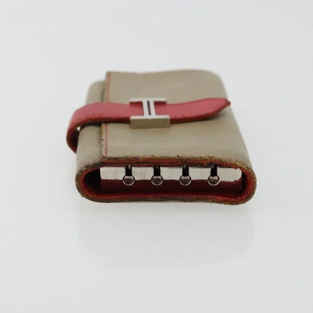 Hermes Leather Baan Key Case Beige